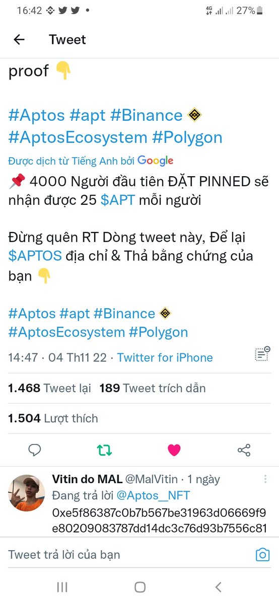 Chungtun2003's tweet photo. @Aptos__NFT 0xdf0c9f8da967cbb584f53a33088746dbd85a1296e163f5987aaf1711ad335874 https://t.co/373Abymyqm