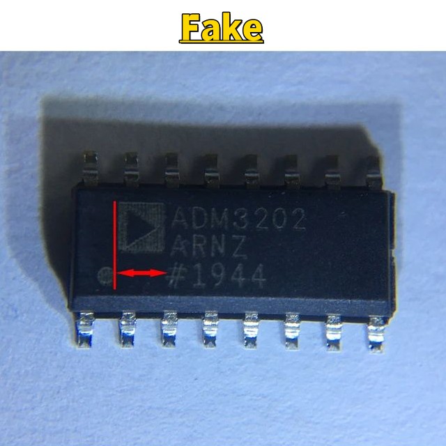 ElectronicsXida's tweet photo. 2.5. How to distinguish between original and fake #IC? (Example: #ADI #ANALOG DEVICE #ADM3202ARNZ-REEL)
Typography, font, logo design and size are total different.
#tonethrone #adafruit #wireless #amateurradio #machinecode #microbit #guitareffects #realtimeclock #ohms #oshw #cnc https://t.co/RfbGI4UivR