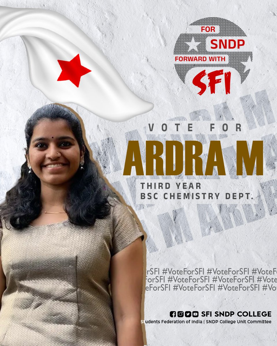 SFISNDPCollege's tweet photo. VOTE FOR ARDRA M
THIRD YEAR BSC CHEMISTRY DEPARTMENT 

VOTE FOR RISHAD E
THIRD YEAR BBA DEPARTMENT 

VOTE FOR ANAGHA V K
THIRD YEAR https://t.co/3ixEm4qbLv CA DEPARTMENT 

© SFI SNDP COLLEGE
.
.
@SFI_CEC | @Sfikerala_ | @SFIMalappuram | @SfiPerinthalma2 https://t.co/KJ84qbBJqR