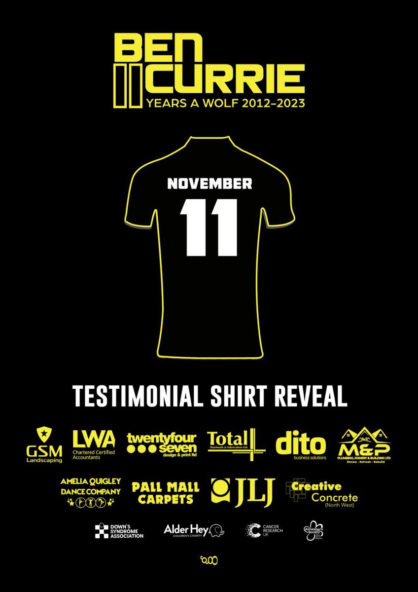 Following on from last nights amazing club shirt reveal…. 

Keep your eyes posted for my testimonial shirt reveal on the 11th

Can’t wait to share it with you all 🐺#11