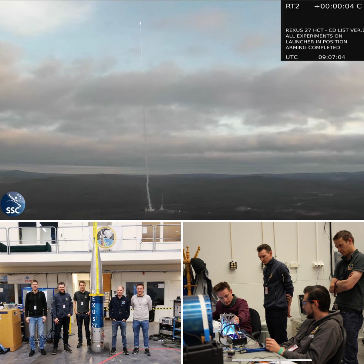 There she goes, REXUS 27 piercing through the Swedish morning sky. A huge congratulations to @hmmuenchen <a href="/REXUSBEXUS/">REXUSBEXUS</a> team <a href="/AimisRexus/">Team AIMIS @REXUS 27</a> around our colleague Alexander Titz. The experiment has the purpose to demonstrate In-Space Manufacturing (ISM) technologies in space conditions.