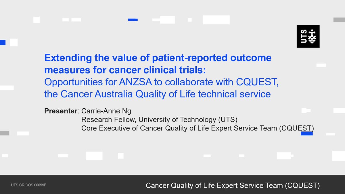 A wonderful scientific meeting by <a href="/anzsarcoma/">Australia and New Zealand Sarcoma Association</a> where important topics like equitable access to healthcare and big data were discussed. We introduced CQUEST’s role in an e-poster and hope we can further support cancer clinical trial investigators going forward!