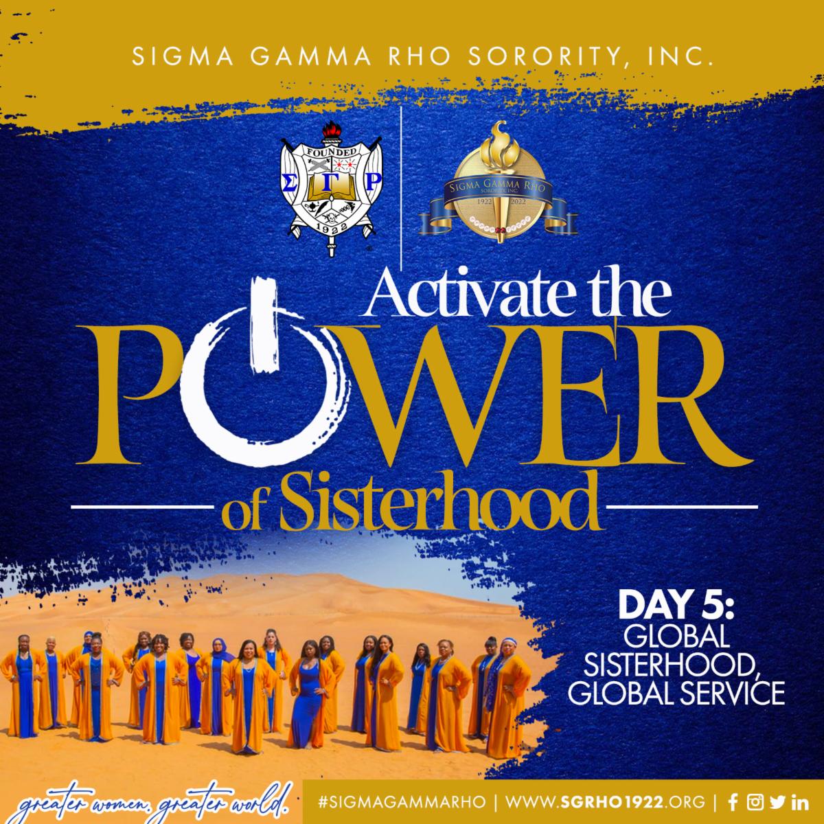 SGRho's tweet image. Day 5: Highlight our Global membership by sharing photos of our International chapters, members, and global services projects. Use the hashtags #Greaterservice #GreaterProgress along with our official hashtags #SGRho100 #Greater #SGRhoCentennial and #SigmaGammaRho !