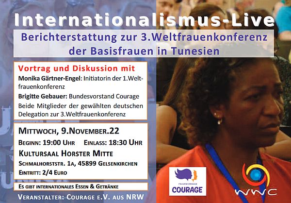Veranstaltung der Courage-Gruppen aus NRW
in Gelsenkirchen am 09.11.22 #wfk2022 #internationaleFrauenbewegung #worldwomensconference fvcourage.de/courage-gruppe…