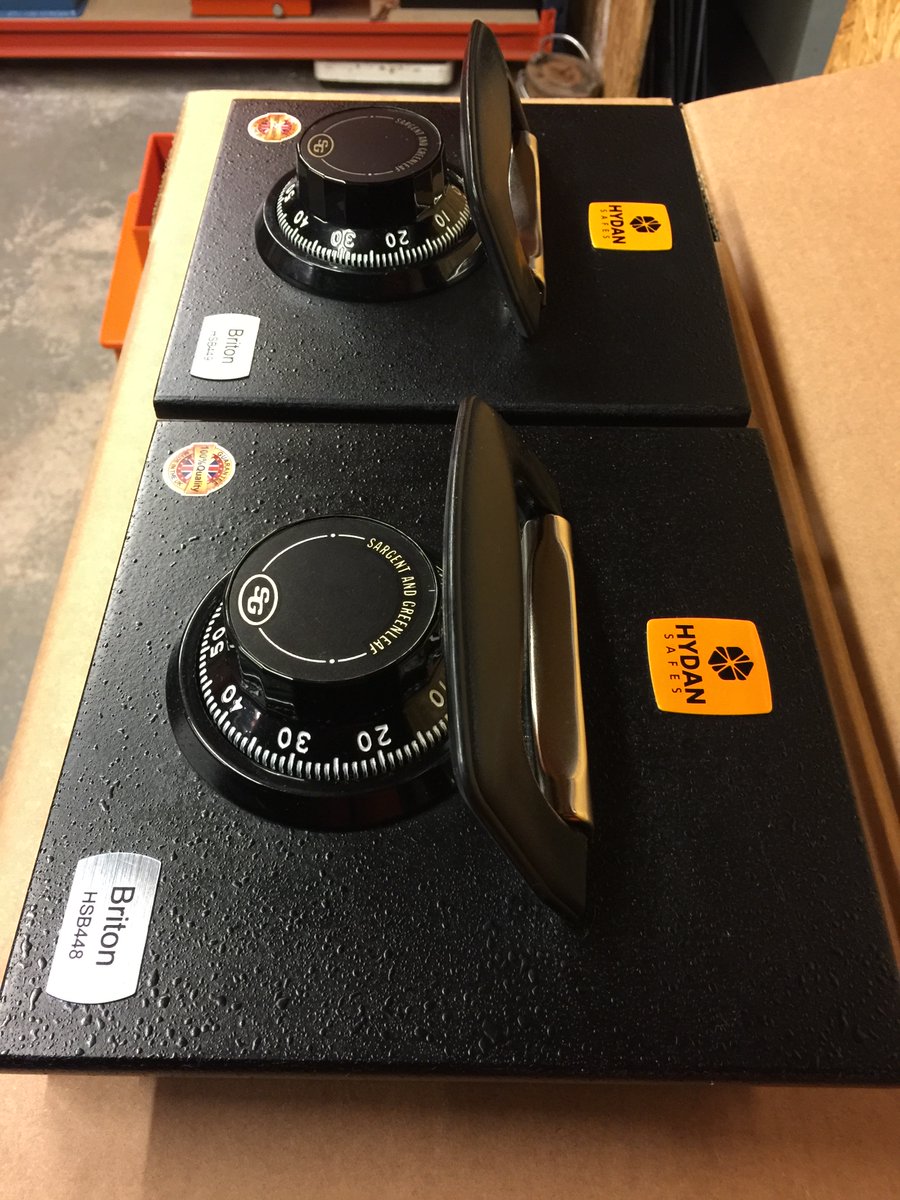 HydanLtd's tweet image. Proving very popular at the moment at #Hydansafes HQ, this duo heading off to a customer of @safeoptions #Briton #Safe #Orange #Black #KC