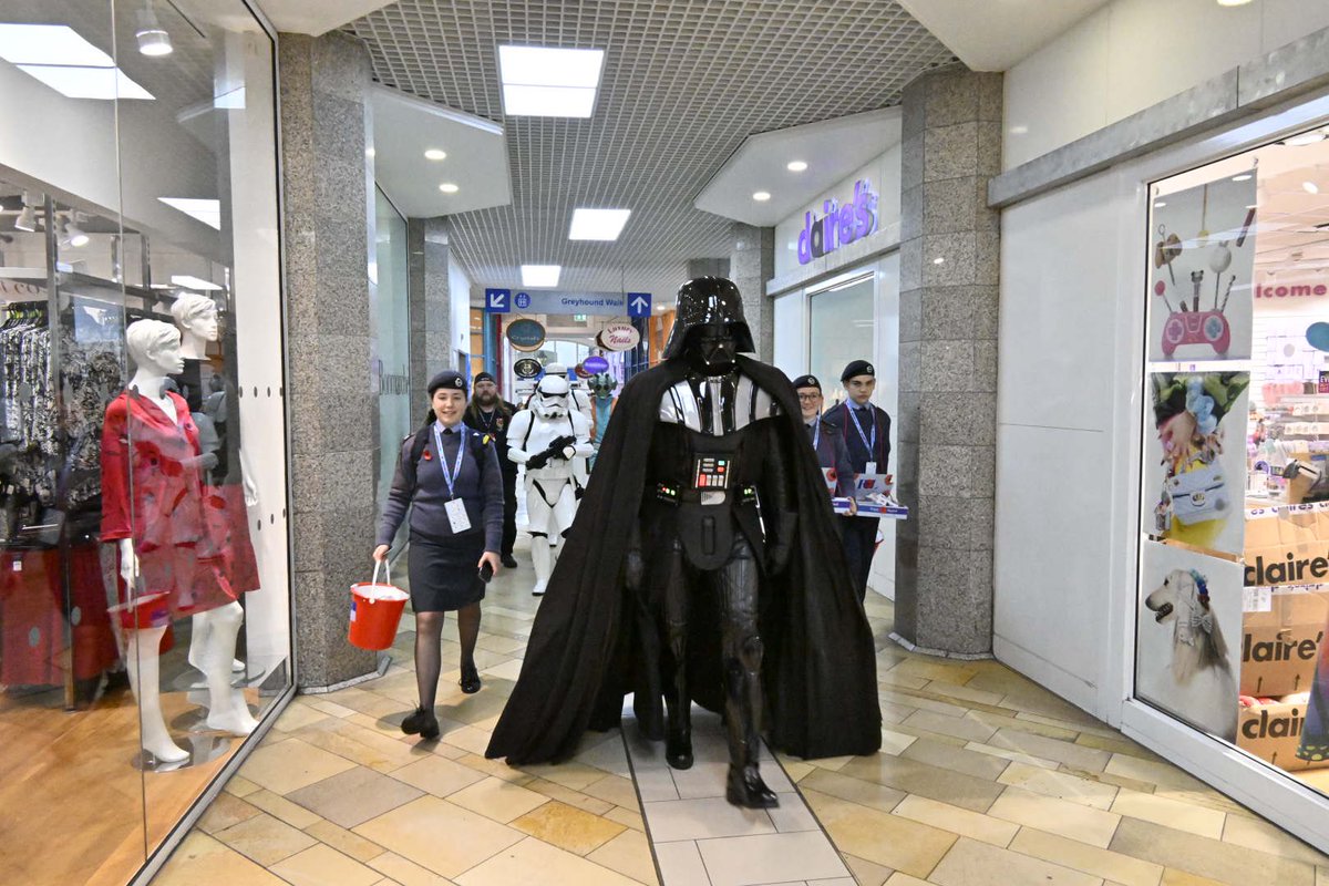 Darth Vader and the storm troopers arrive at the galleries in Bristol supported by the ATC in support of the Poppy Appeal.
