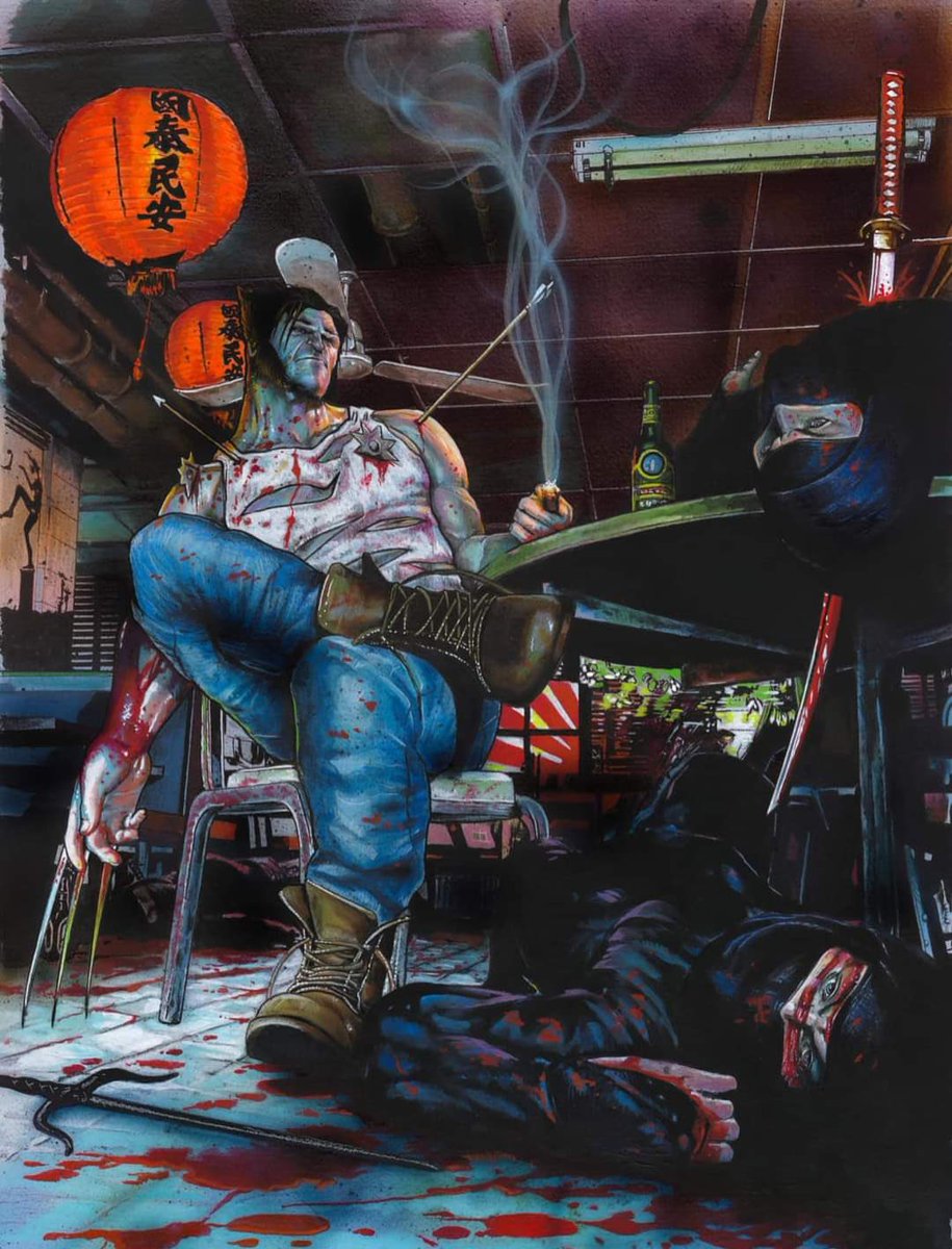 WolverSteve's tweet photo. Well, that was a fun Friday night... Hey, I’ll have another beer 
#Madripoor #PrincessBar 

Art by Craig Deakes 
#Wolverine https://t.co/zQ5M6EiqMi