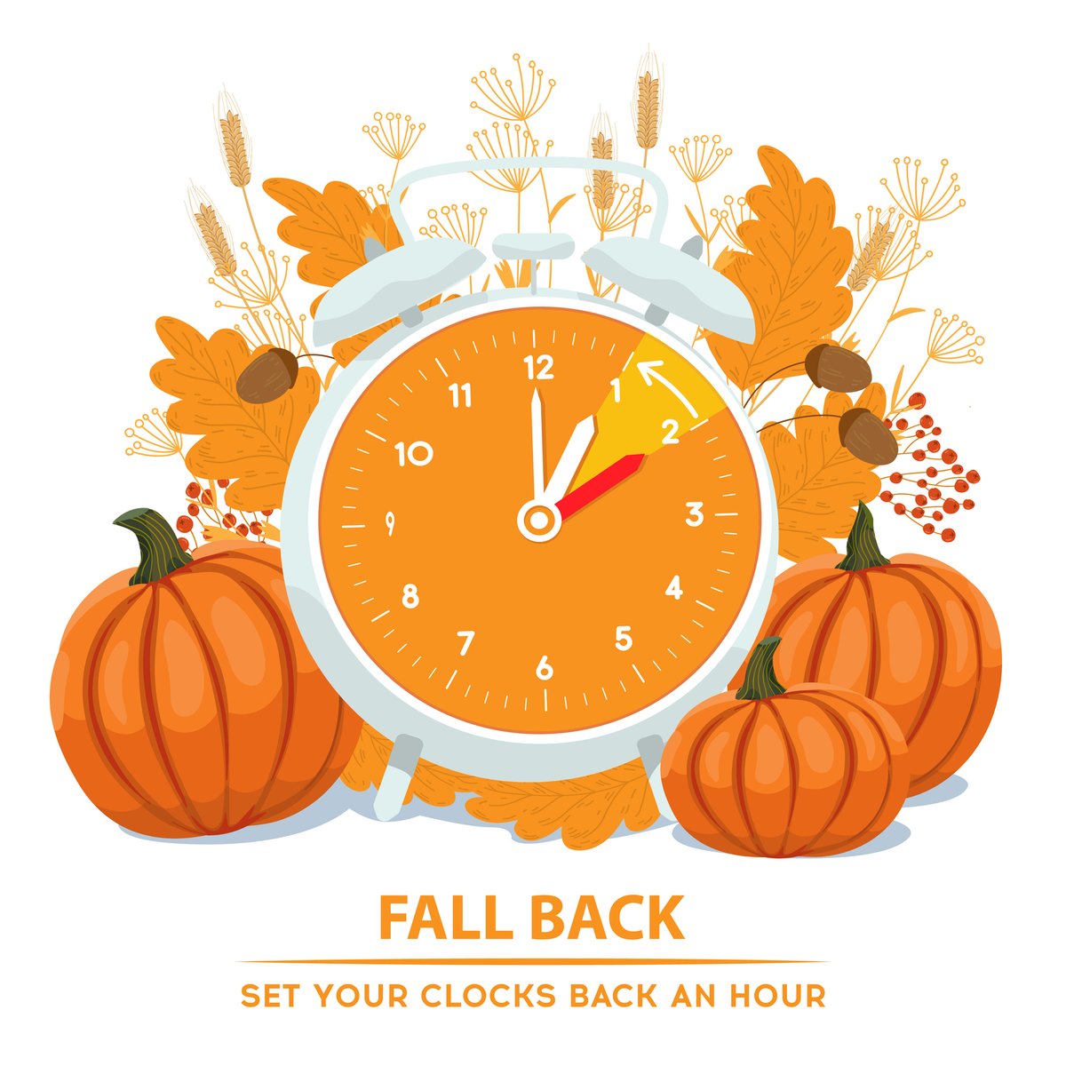 Tomorrow is the end of daylight savings time. Make sure to set your clock back tomorrow and enjoy an extra hour of sleep! 
#DaylightSavings