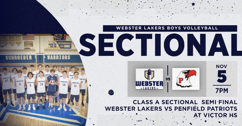TONIGHT OUR BOYS VOLLEYBALL TEAM PLAYS PENFIELD IN THE SEMI FINALS AT 7 AT VICTOR LETS PACK THE STANDS AND TAKE DOWN THE STATE CHAMPS

🔵WEAR BLUE🔵

$8 ADMISSIONS AS THE GATES