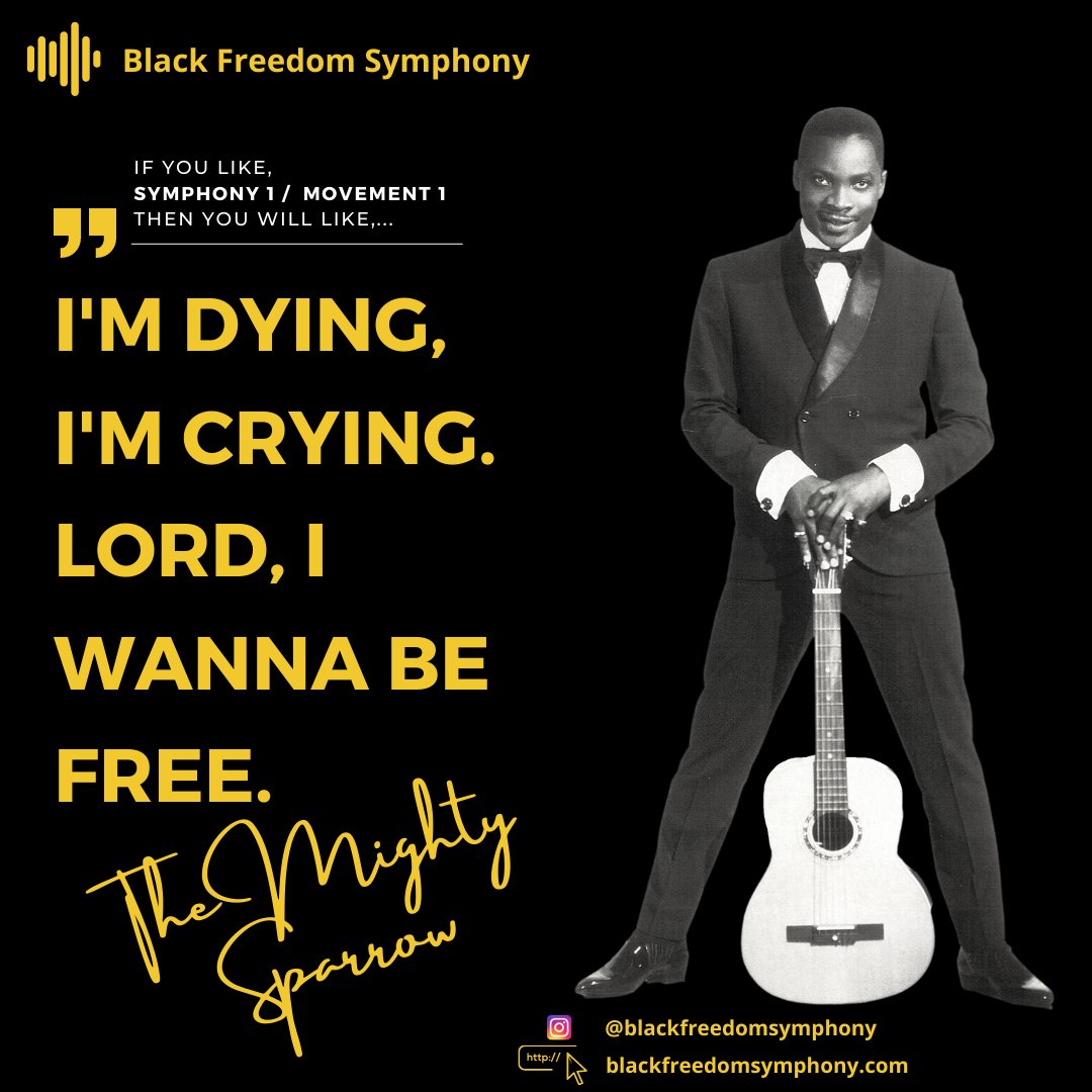 bfsymphony's tweet photo. Mighty Sparrow is a calypso music icon! In the song "The Slave" he emotionally recounts the trauma of slavery; stolen culture, stolen labor, and stolen bodies. ⁠
⁠

#blackfreedomsymphony #Black #Freedom #itsamovement  #music #blackmusic  #legends #BlackLove #BlackJoy https://t.co/nlYvwYboft