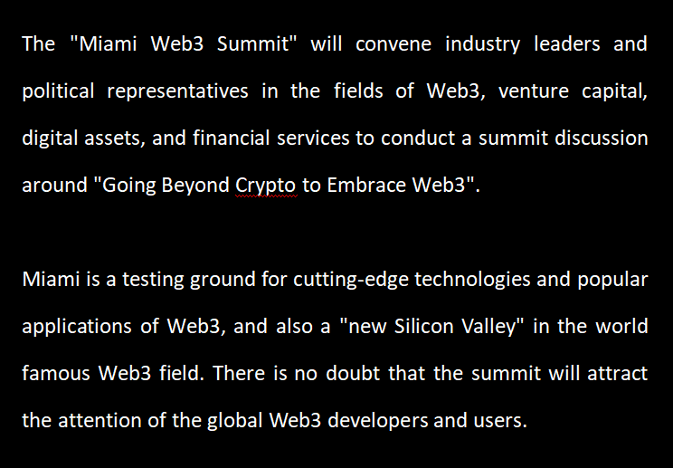 AggregateWorld's tweet photo. On November 28-30, DeFi, Atlas and the Miami Municipal Government will jointly host a super event - "Miami Web3 Summit".
#SocialFi  #DAO
#BNBChain #Binance #Bitcoin #BSCGemAlert  #ETH #Airdrop #NFT  #web3  #DeFi  #IdolsSA https://t.co/cJWjaSPItO