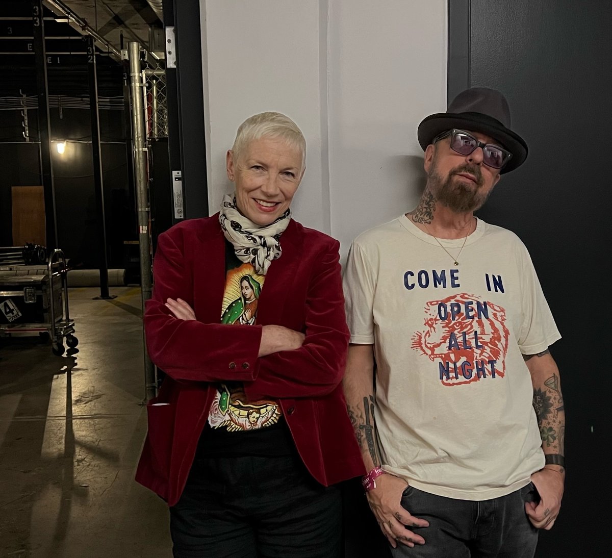 Here we are backstage at The Rock and Roll Hall Of Fame at The Microsoft Theater. Less than 12 hours to go HBO are filming for broadcast on 19th November #eurythmics #eurythmicsmusic #hbo #mstheater #rrhof #rrhof2022