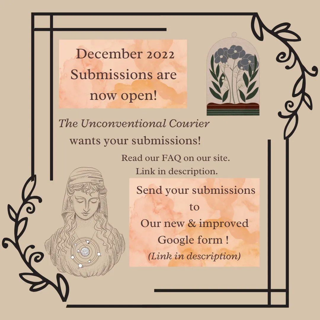 We are looking for submissions for December 2022!
#zine #onlinemagazine #publication #literaryzine #literaryreview #literaryjournal #darkacademia #academia #stories #trendingfiction #storysubmissions #fiction #prose #poetry  #poetryzine #poems #storyzine #artistscommunity