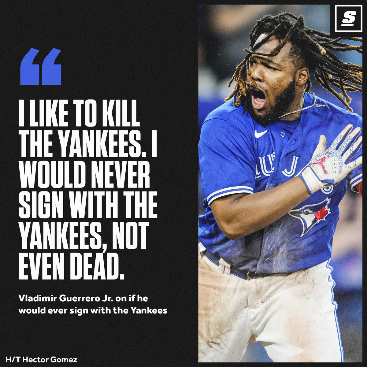 Safe to say Vladdy Jr. won't be playing for the Yankees anytime soon. 😅 thesco.re/3T6oQNm