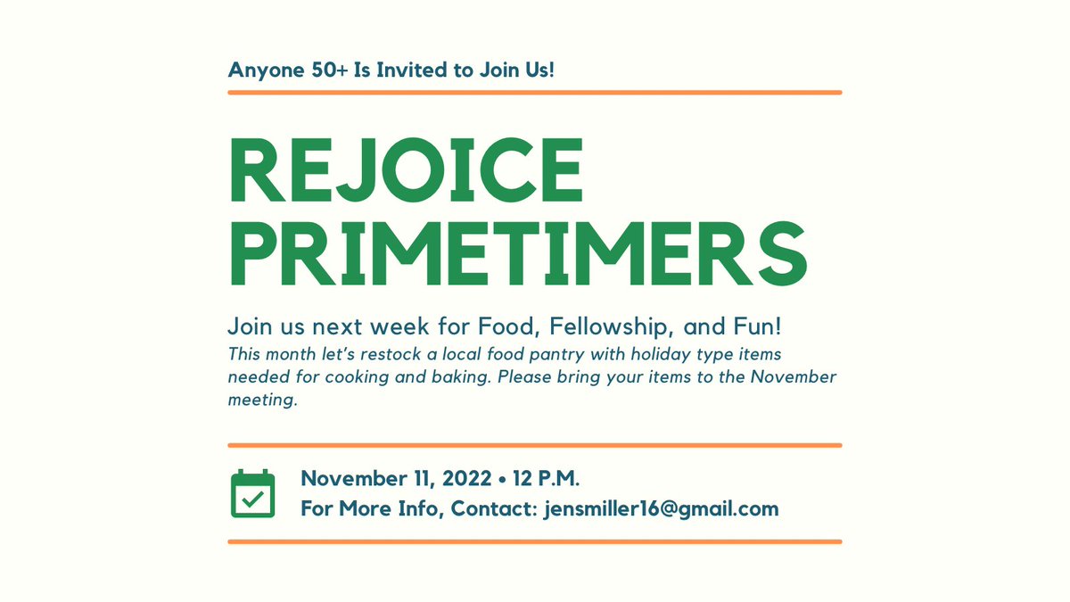 rejoicecoppell's tweet photo. Rejoice Primetimers, join us next Friday for our November meeting! We will serve chili, have a discussion, and enjoy a presentation by Vincent Havard, owner of Mercy Wine Lounge.
•
#rejoicelife #primetimers #rejoicelutheran #coppelltx #churchesincoppell #fellowship #coppell https://t.co/f0sCVEwjVX