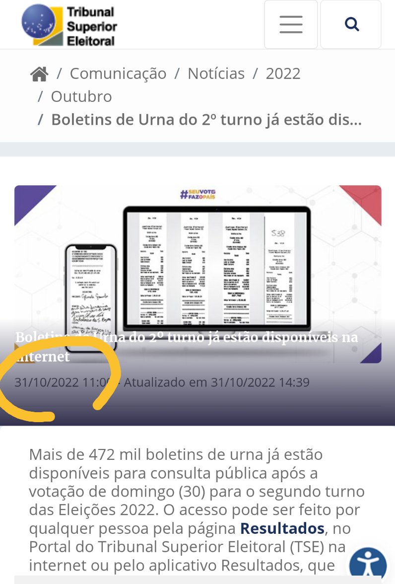 Xeque-mate.

No dia 31.10.2022 o TSE disponibilizou os boletins de urna do 2° turno que constam o voto de todos os eleitores, obviamente sem a identificação pessoal, conforme prova imagem abaixo.