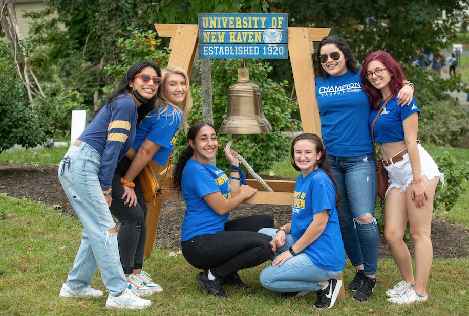 UNewHaven's tweet photo. Celebrating #Homecoming with some throwback photos from last year. Let's get charged up! #TheBlueout #UNewHaven #ChargerNation https://t.co/DSkqNkI6Ro