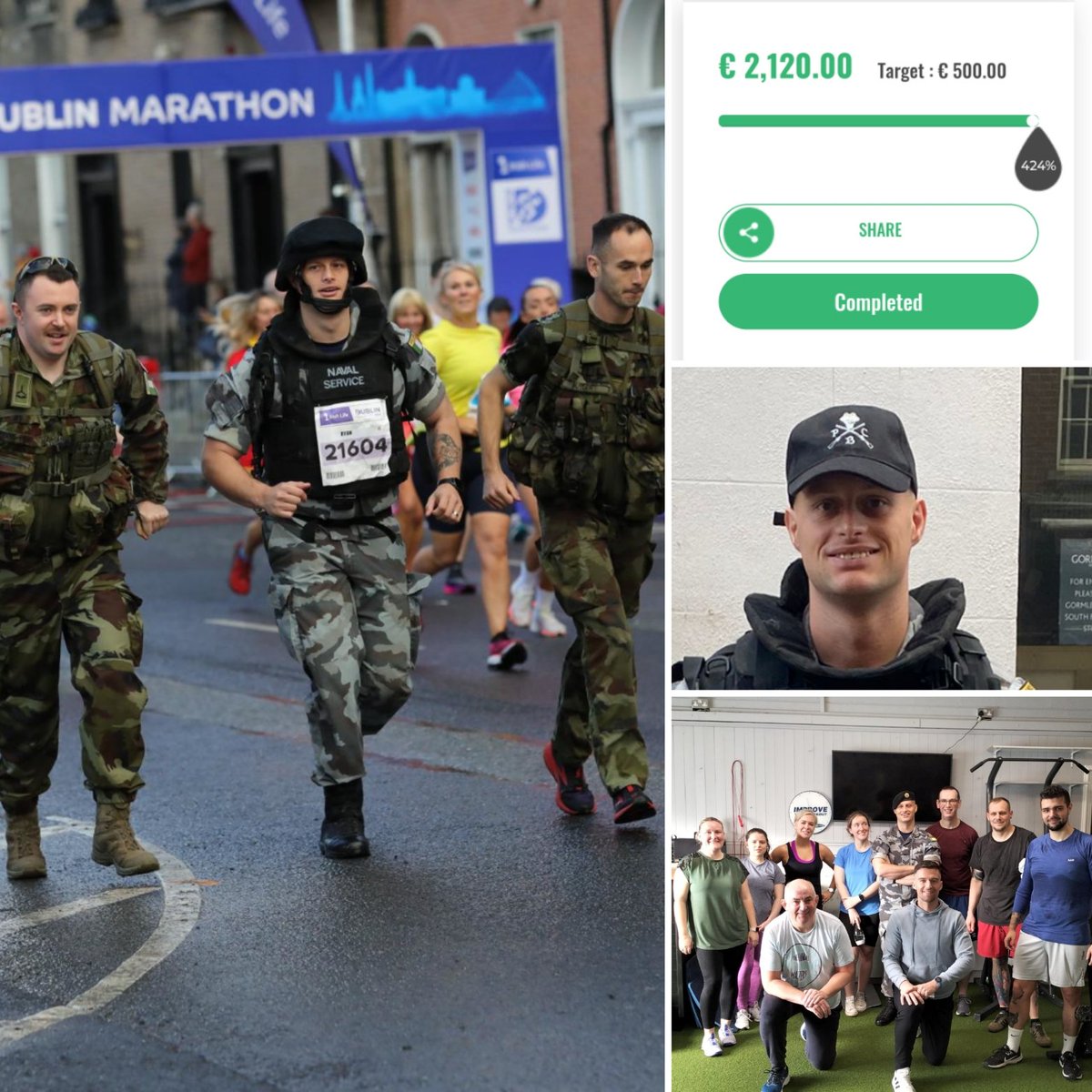 COMPLETED! We smashed our €500 target. Huge thanks to everyone who donated and shared! Thank you @naval_service  for the help and support in and out if work.
@EctopicIreland #charityrun  #marathon @dublinmarathon  @IrishAirCorps @defenceforces #irisharmy #irishnavy #military