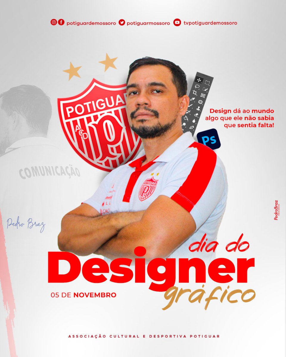 potiguarmossoro's tweet photo. Hoje comemoramos o Dia do Designer Gráfico, nossos parabéns aos profissionais da área, em especial para Pedro Braz, profissional responsável pela criação das nossas peças para redes sociais e, também, dos nossos mantos sagrados! ✍🏼💻
#diadodesigner
#maiordointerior https://t.co/9MBKyALaDC