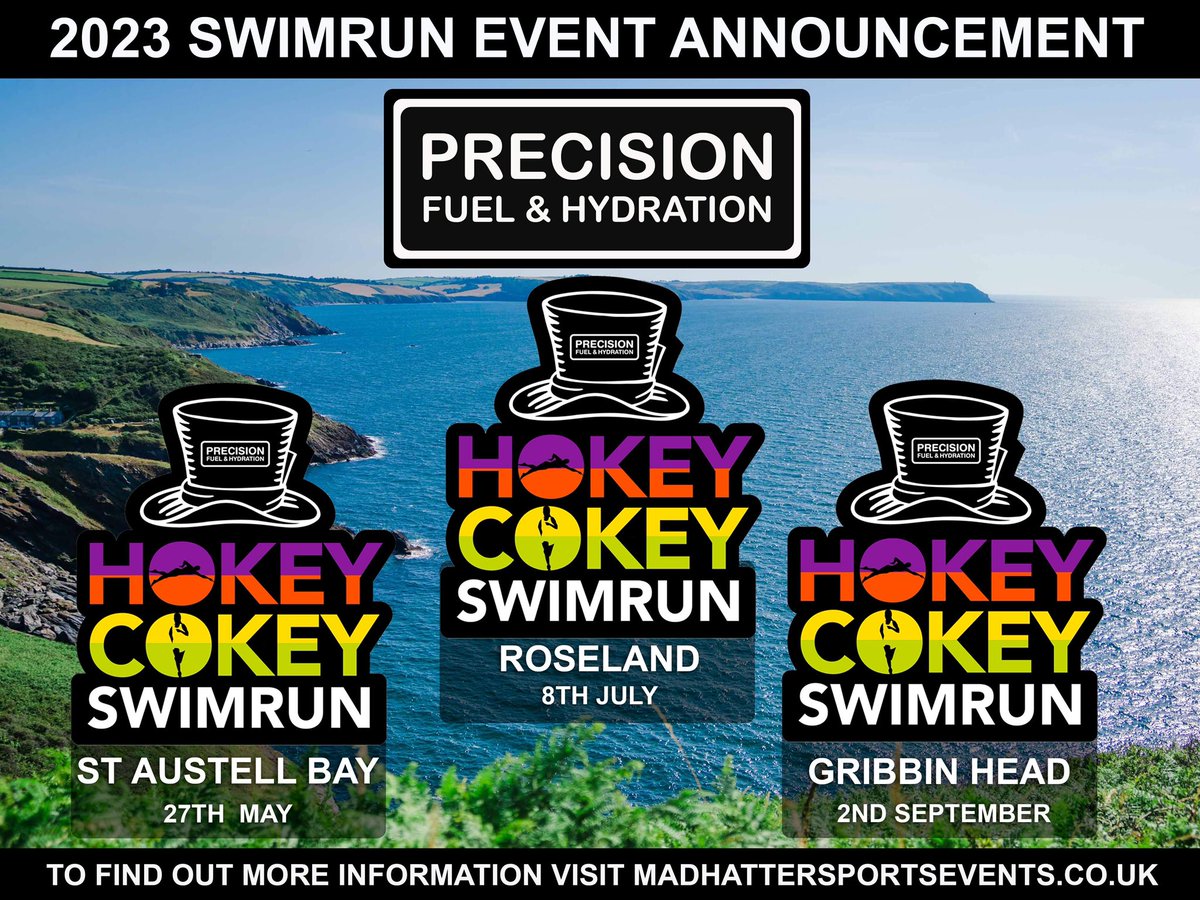 We are delighted to announce that entries to the 2023 Swimrun events are now open.
In 2033 the events will be named the <a href="/precisionfandh/">Precision Fuel & Hydration</a> Hokey Cokey Roseland etc due to the strengthening partnership with PF&amp;H being far more involved in the events that they love participating in.