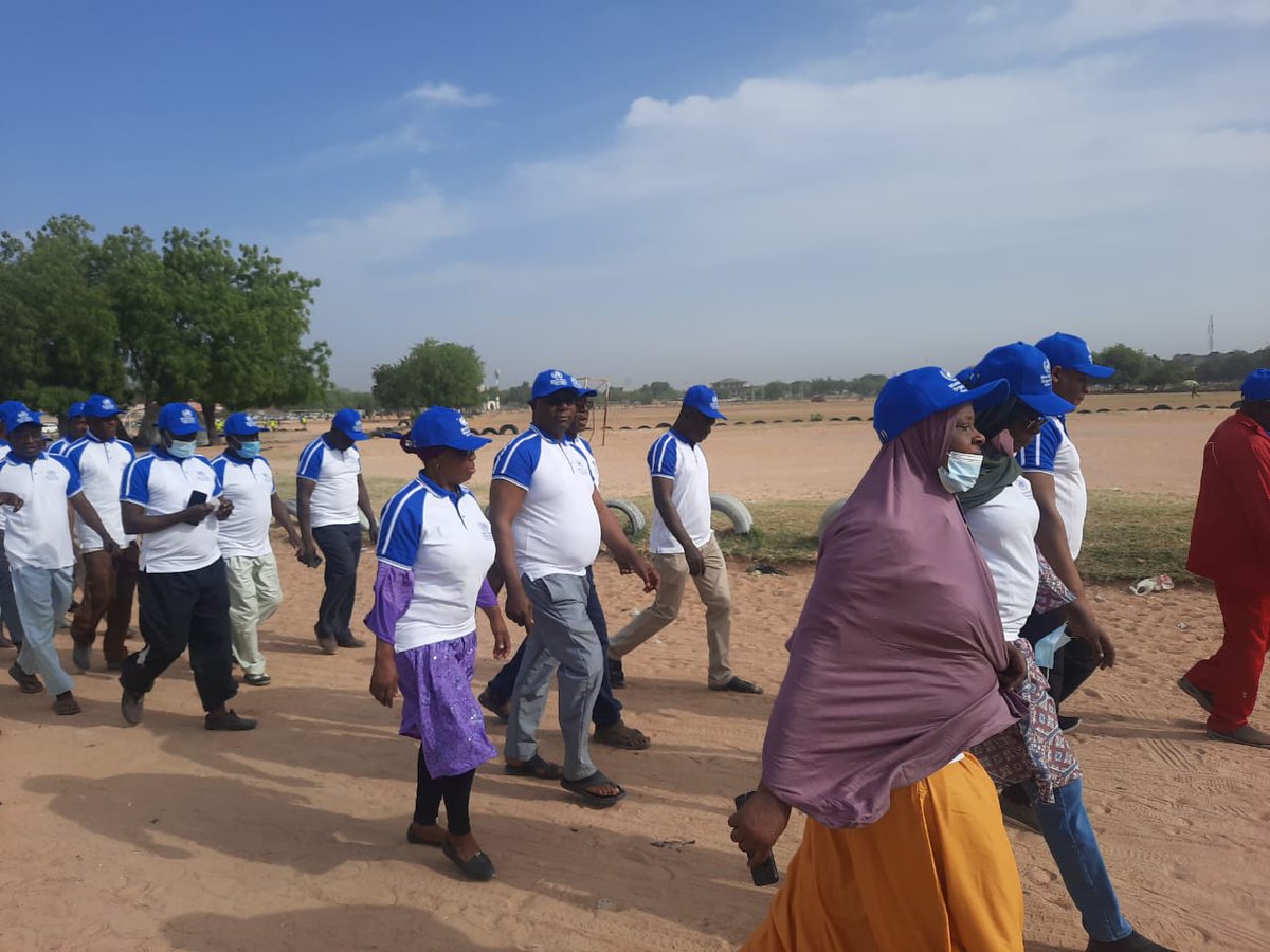 KanoTeamOffice's tweet photo. Kano State team with the SC  had their routine weekly walk the talk exercise to promote healthy life style  and prevent NCDs
@mayanaabubakar1 
@WMulombo 
@CWarigon 
@DrHarunaAdamu1 
@WHONigeria https://t.co/qoiGEfgFCa