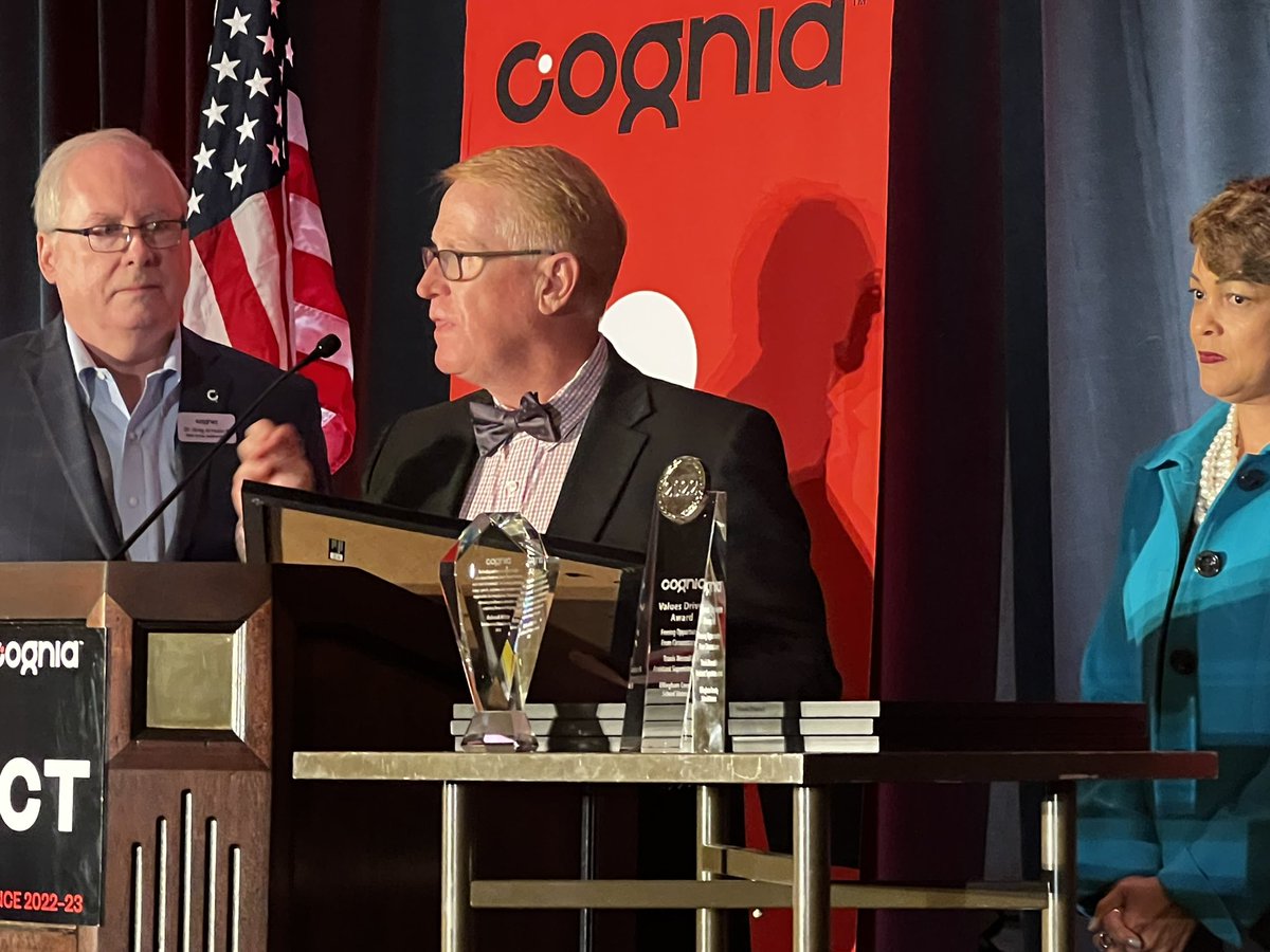Congratulations to CCSD for being named a Cognia School District of Distinction! So honored to receive this award with <a href="/drbvh24/">Brian Hightower</a> and @HolmesMichon that recognized only 96 schools/school districts in the WORLD!! #CCSDFAM
