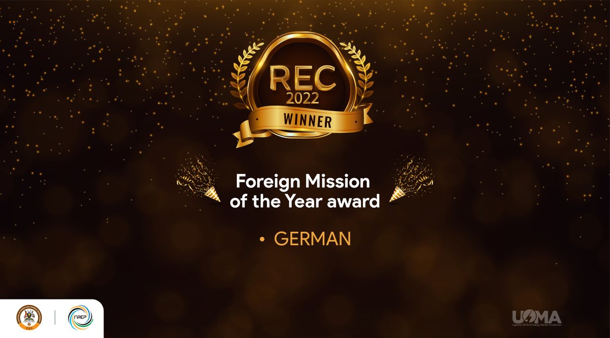 giz_uganda's tweet photo. To wrap up the renewable energy conference @giz_uganda was awarded for the Clean Energy Implementer of the year while the #German Embassy attained the award for the #Foreign mission of the year. #REC22 https://t.co/IYVnootuNw