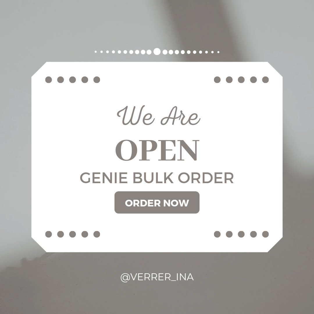 VERRER_INA's tweet photo. ‼️ATTENTION‼️

[HELP RT] OPEN BULK ORDER GENIE JUST FOR VERRER‼️‼️

Penjelasan lebih lanjut ada di link berikut👉https://t.co/KXV9Whbzko

Silahkan dibaca dengan seksama ya, jika ada pertanyaan silahkan dm. Terimakasih VERRER💜 https://t.co/LnvrwLMLER