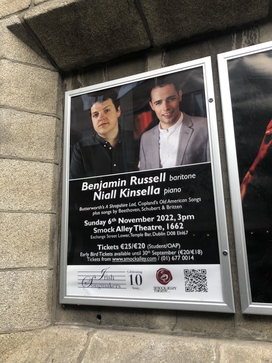 There we are! 🤩 Looking forward to tomorrow’s @IrishSongmakers concert at @smockalley with @BaritoneBR! Some tickets still available. 🎟 smockalley.com/benjaminrussel…