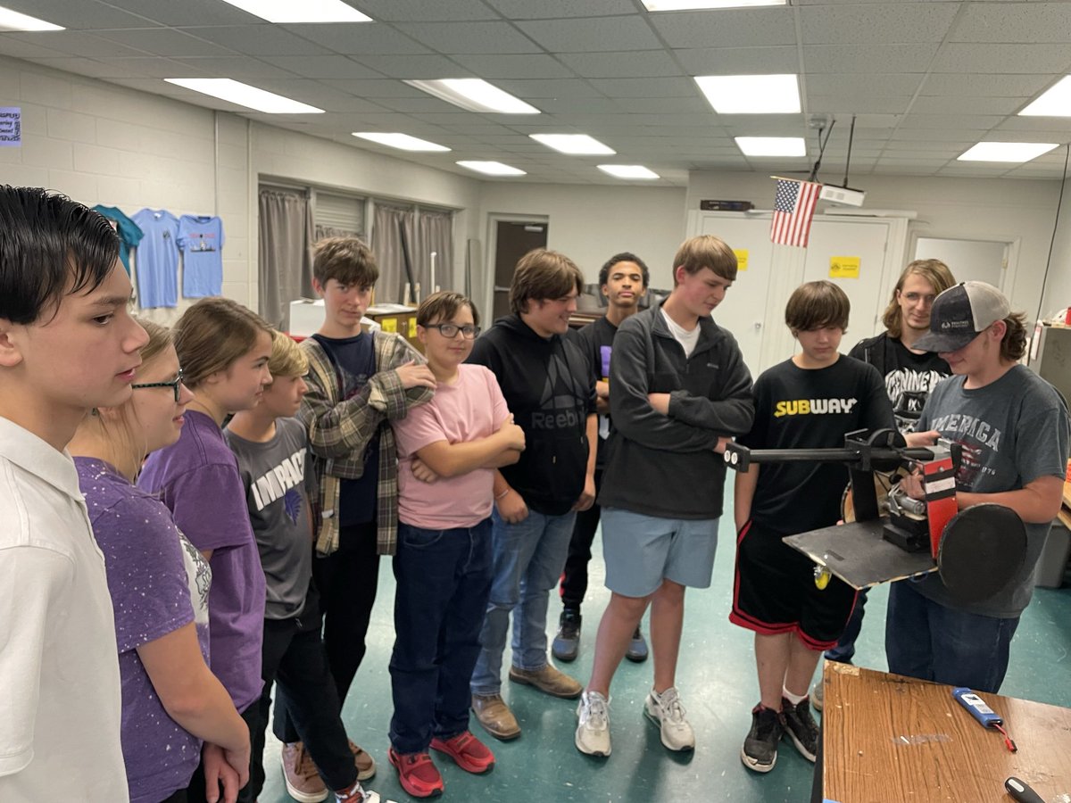 Reaching out to other students to teach them about our robot.