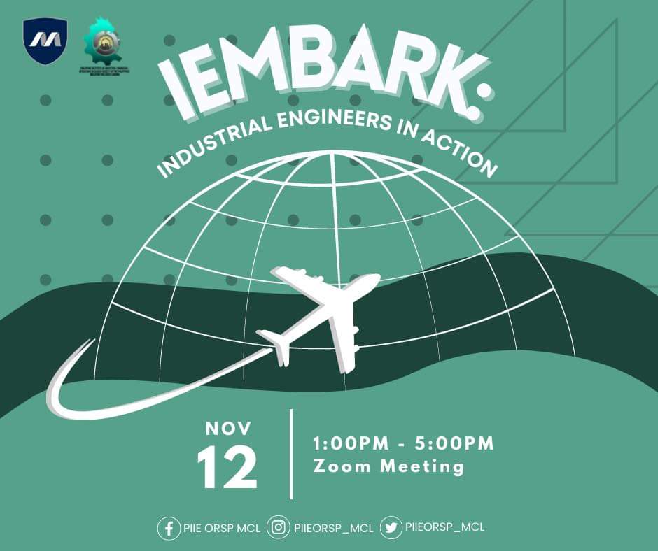 PIIEORSP_MMCL's tweet photo. Greetings, IEs~

Join us via 𝗭𝗼𝗼𝗺 on 𝗡𝗼𝘃𝗲𝗺𝗯𝗲𝗿 𝟭𝟮𝘁𝗵, 𝟮𝟬𝟮𝟮 (𝗦𝗮𝘁𝘂𝗿𝗱𝗮𝘆) 𝗳𝗿𝗼𝗺 𝟭:𝟬𝟬 𝗣𝗠 𝘁𝗼 𝟱:𝟬𝟬 𝗣𝗠 for our our third webinar, "𝐈𝐄𝐦𝐛𝐚𝐫𝐤: 𝐈𝐧𝐝𝐮𝐬𝐭𝐫𝐢𝐚𝐥 𝐄𝐧𝐠𝐢𝐧𝐞𝐞𝐫𝐬 𝐀𝐜𝐭𝐢𝐨𝐧"!

Register here:
https://t.co/P8iFHiltpJ https://t.co/gT104976Vz
