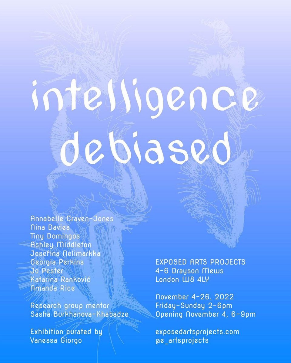 TinyDomingos's tweet photo. Hello London, I am presenting a new work at the exhibition Intelligence Debiased @ Exposed Arts Projets. You are invited to join me there today from 2 to 6 pm.   The show is open until Nov. 26.             

#intelligencesebiased #AI #art #planetaryhealth #lithic #soil https://t.co/rvuhhuhlGA