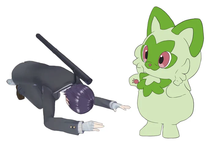 ニャオハが立つ代わりに剣持を地に伏せます#剣持コラ画像 