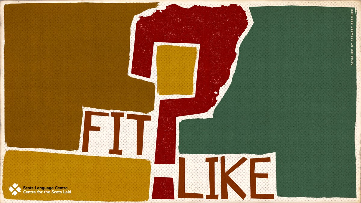Fit like? Meaning: How are you? Ye kin hae a swatch at this an mair Scots saws illustratit bi @stewartbremner here: ➡️ ow.ly/OpXf50LvcUU #Scots #ScotsLanguage