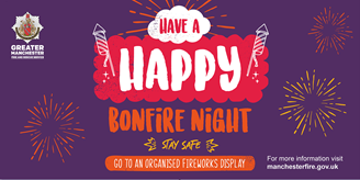🎆We want everyone to have a safe and happy #BonfireNight and encourage Greater Manchester residents to attend organised displays.

If you are going to celebrate at home, please stay safe by following the Fireworks Code and our bonfire safety advice.

orlo.uk/Ps51L
