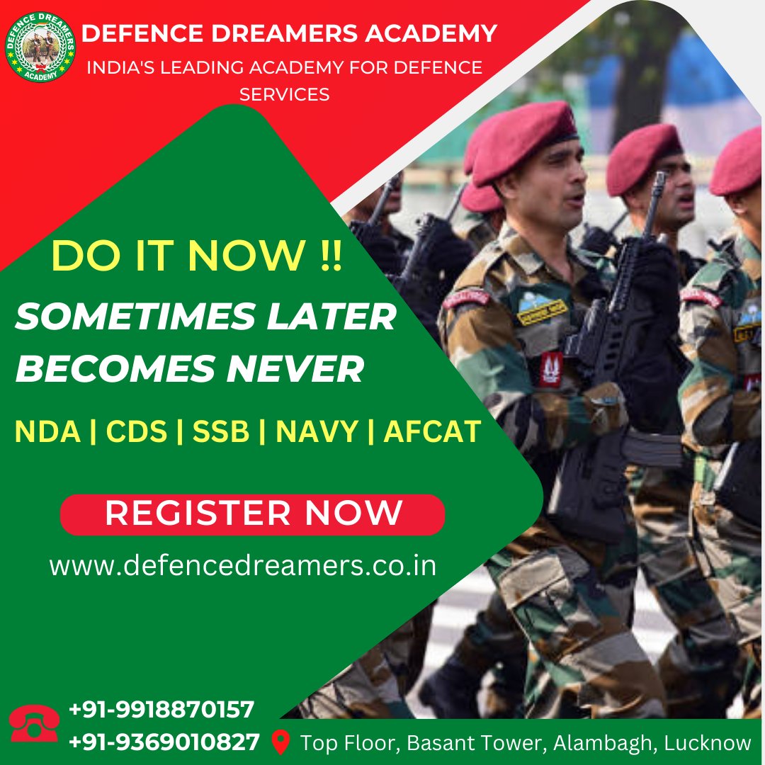 defencedreamers's tweet photo. Join Defence Dreamers Now - Sometimes Later Becomes Never.
#DefenceDreamers #Defence #Coaching #DefenceDreamersAcademy #DDA #ServeTheNation #ARMY #AIRFORCE #NAVY #AdmissionsOpen https://t.co/4iwb5KHkL2