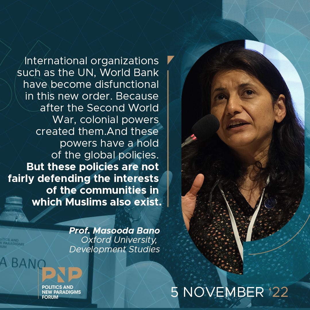 PNP Forum (@pnpforum) on Twitter photo Prof. Dr. Masooda Bano: Birleşmiş Milletler, Dünya Bankası gibi uluslararası kurumlar bu yeni düzende çalışamaz hale geldi.
<a href="/Masooda_Bano/">Masooda Bano</a>
#PNPForum Prof. Dr. Masooda Bano: Birleşmiş Milletler, Dünya Bankası gibi uluslararası kurumlar bu yeni düzende çalışamaz hale geldi.
<a href="/Masooda_Bano/">Masooda Bano</a>
#PNPForum