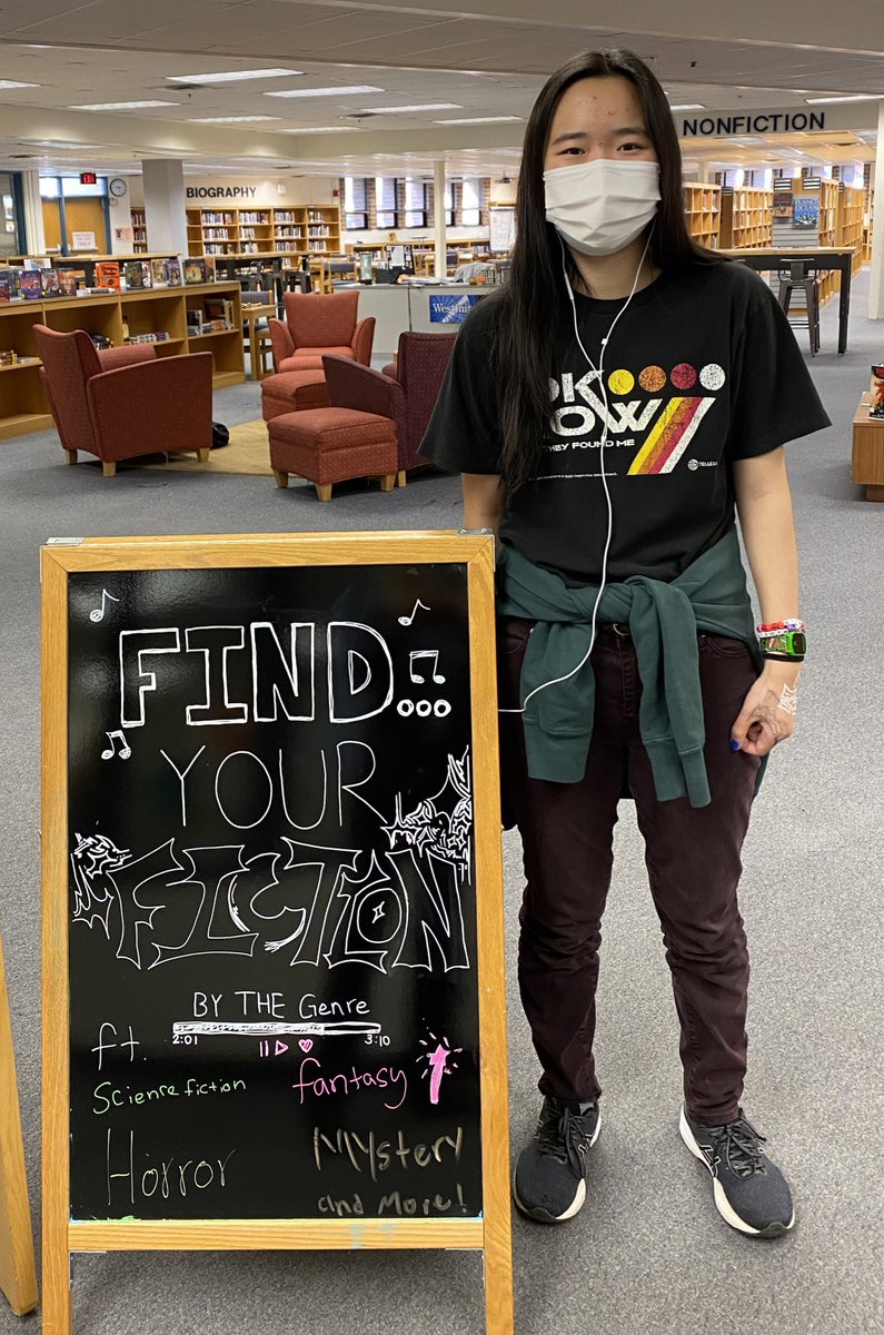 RobinsonLibrary's tweet photo. Thank you Sammy and Alicia for this beautiful sign highlighting our newly reorganized fiction section - browse 14 genres and small sections like quick reads, novels in verse, classics, short stories. #ramsread #ownliteracy https://t.co/06TQ11GUF5