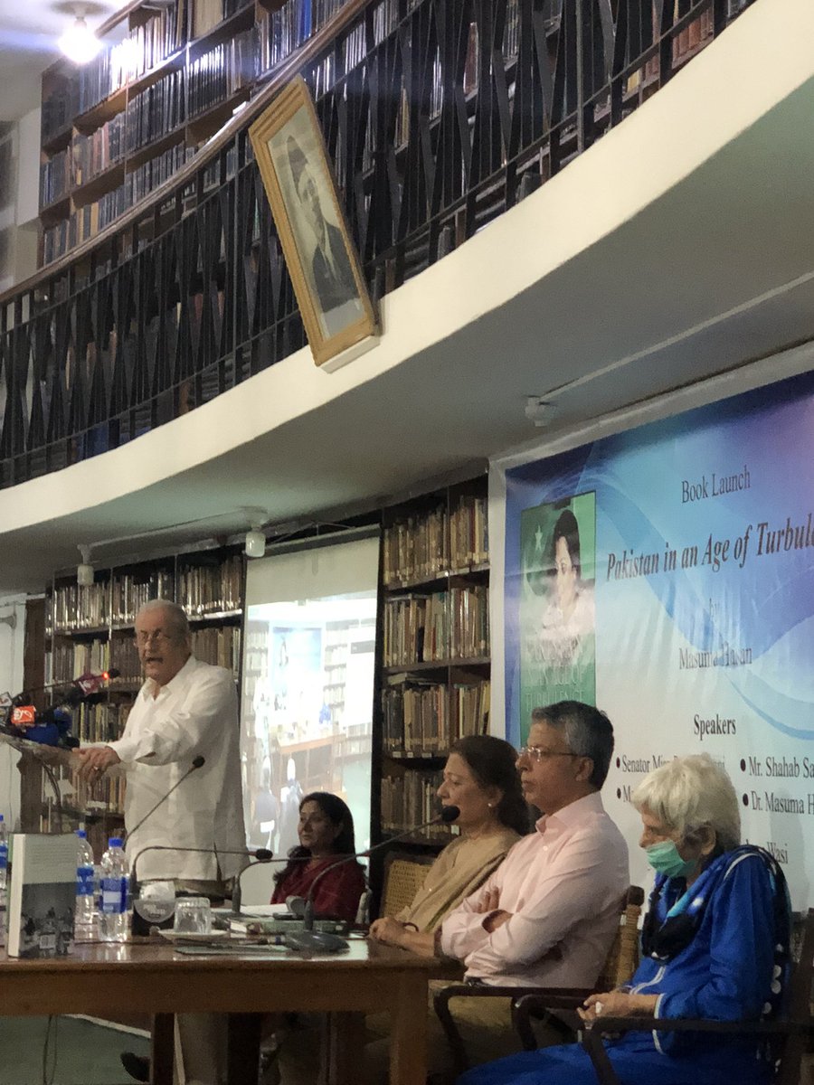 PIIA1948's tweet photo. Talk by @SenatorRabbani at the book launch of Pakistan in an Age of Turbulence by Dr Masuma Hasan at #PIIA in #Karachi https://t.co/OnyCinFqwR