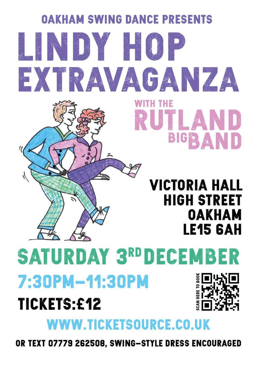 #Oakham #Rutland Lindy hop dance Extravaganza! Full big band, sprung dance floor. Or just sit and listen. #1940s #stamford £12