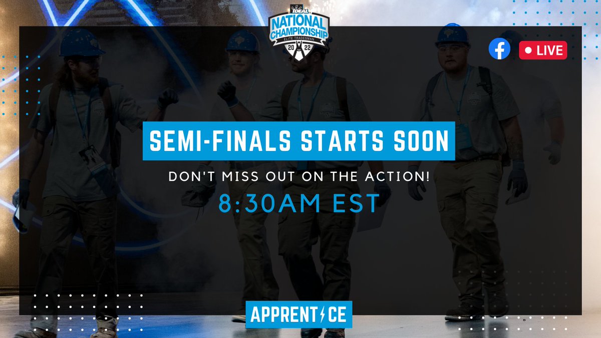 Catch all of the #live action at the #ETCS22 Apprentice Semi-Finals competition. We are streaming the entire #IDEALNationalChampionship competition on Facebook. Tune in now: ow.ly/3Jpl30ssbwU