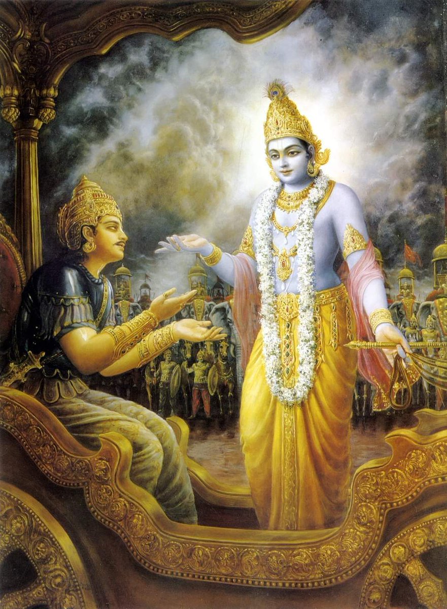 DBhagvadgita's tweet photo. "If Krishna is with you, you will win even if the entire world is against you" https://t.co/YzuCw0OAA9