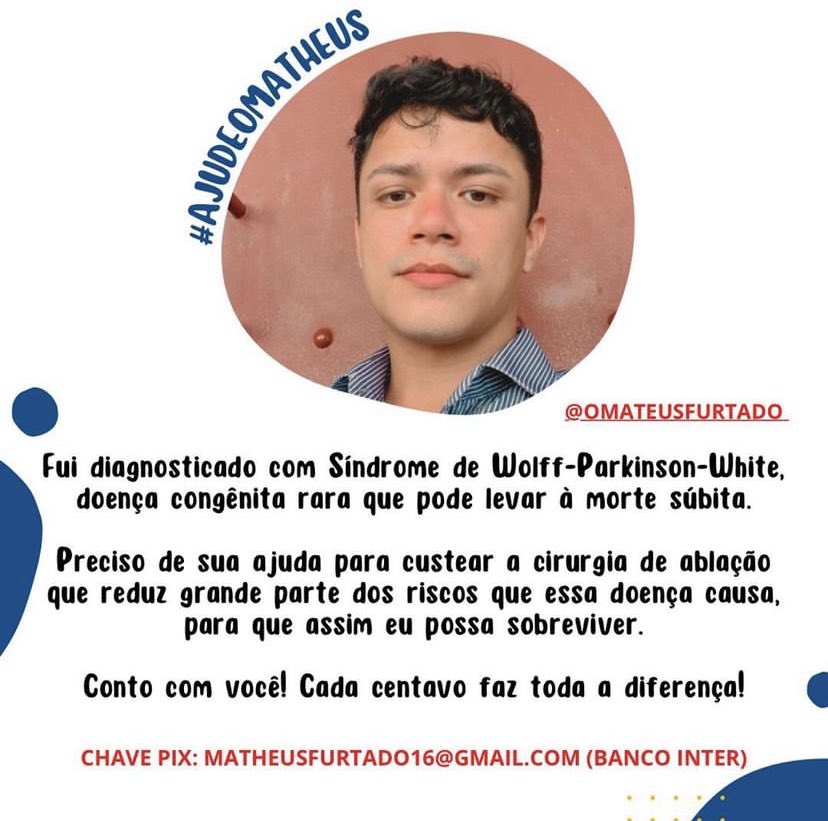__juao_'s tweet photo. @choquei E CADÊ ESSES 12% DO POVO ANIMADO PRA AJUDAR NA CIRURGIA CARDÍACA DESSE LGBTQIAP+? 🏳️‍🌈🗣

O Matheus descobriu uma condição rara no coração e tem q fazer cirurgia e custa em média R$50mil

Nem todo mundo tem 50mil reais, mas 50mil pessoas podem ter 1 real pra ajudar https://t.co/saLru5PDcF