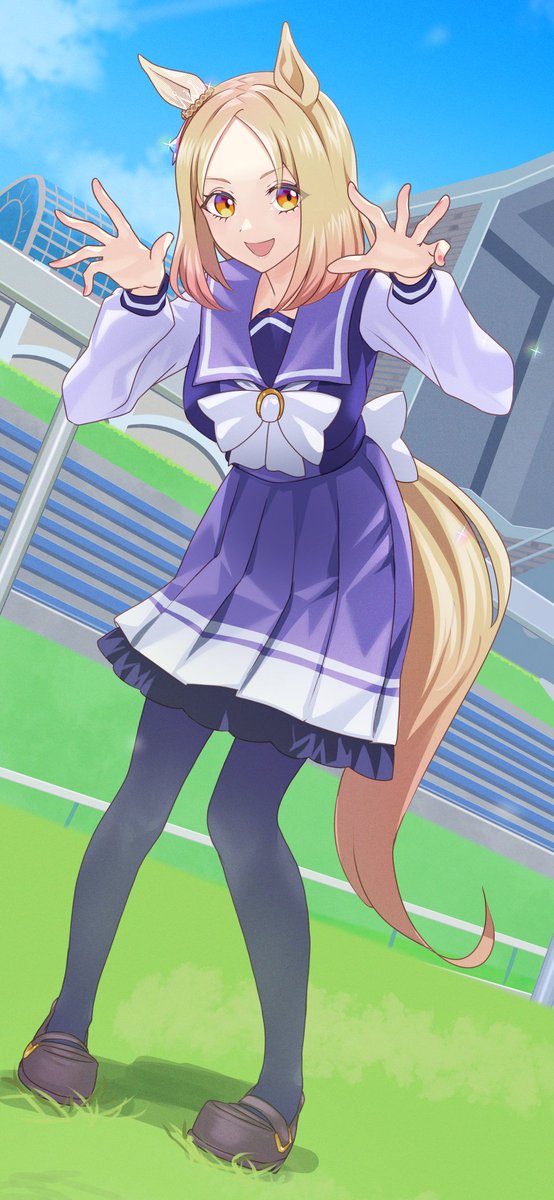 1girl animal ears tail horse ears horse tail solo tracen school uniform  illustration images