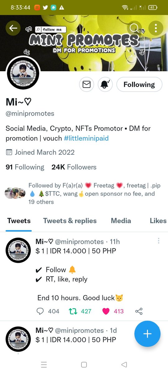 @minipromotes Lucky 🤞