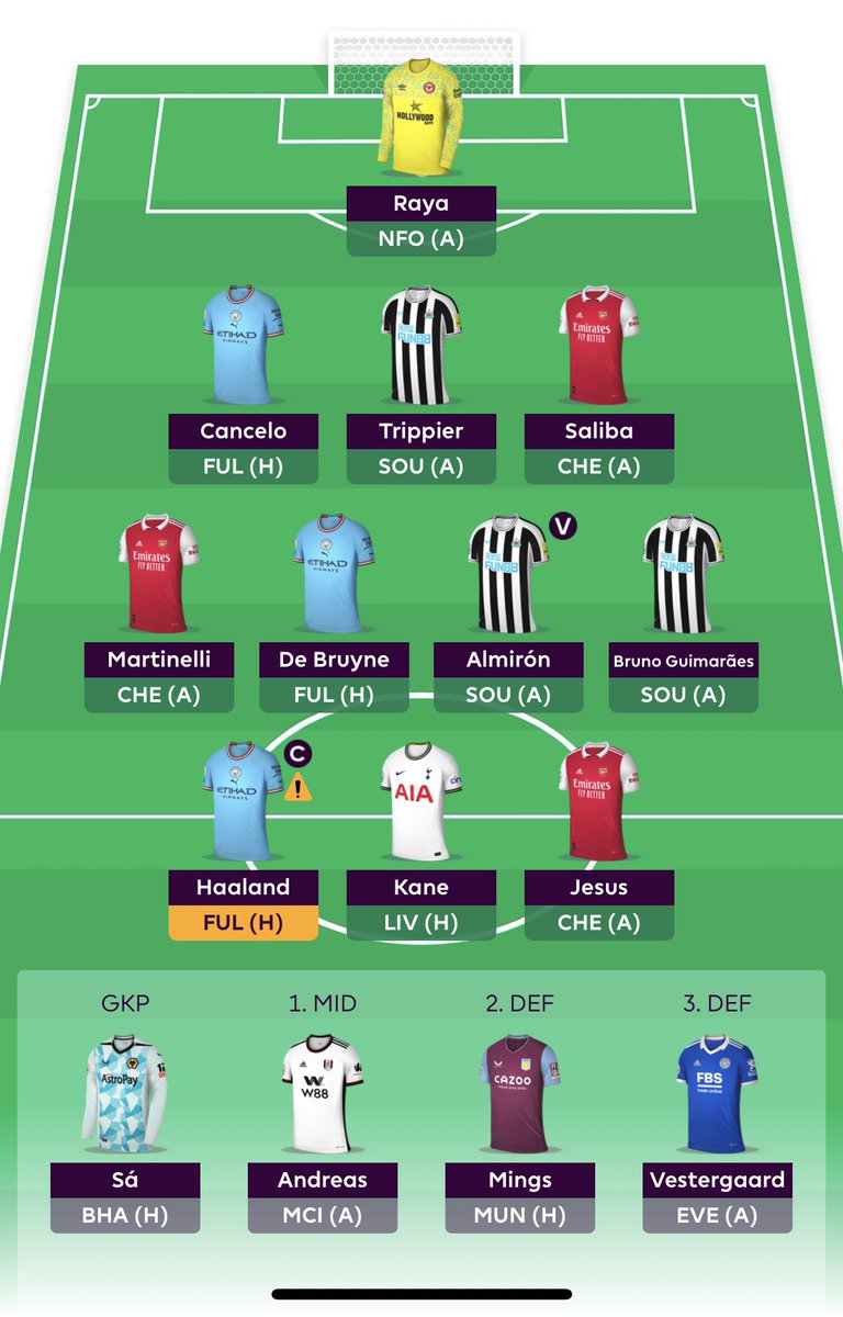 KirQdyG's tweet photo. @FPL_Fly I know the feeling. So I use them😂 I have just changed armband to KDB… fingers crossed for a good #GW15 https://t.co/V20OccoESt