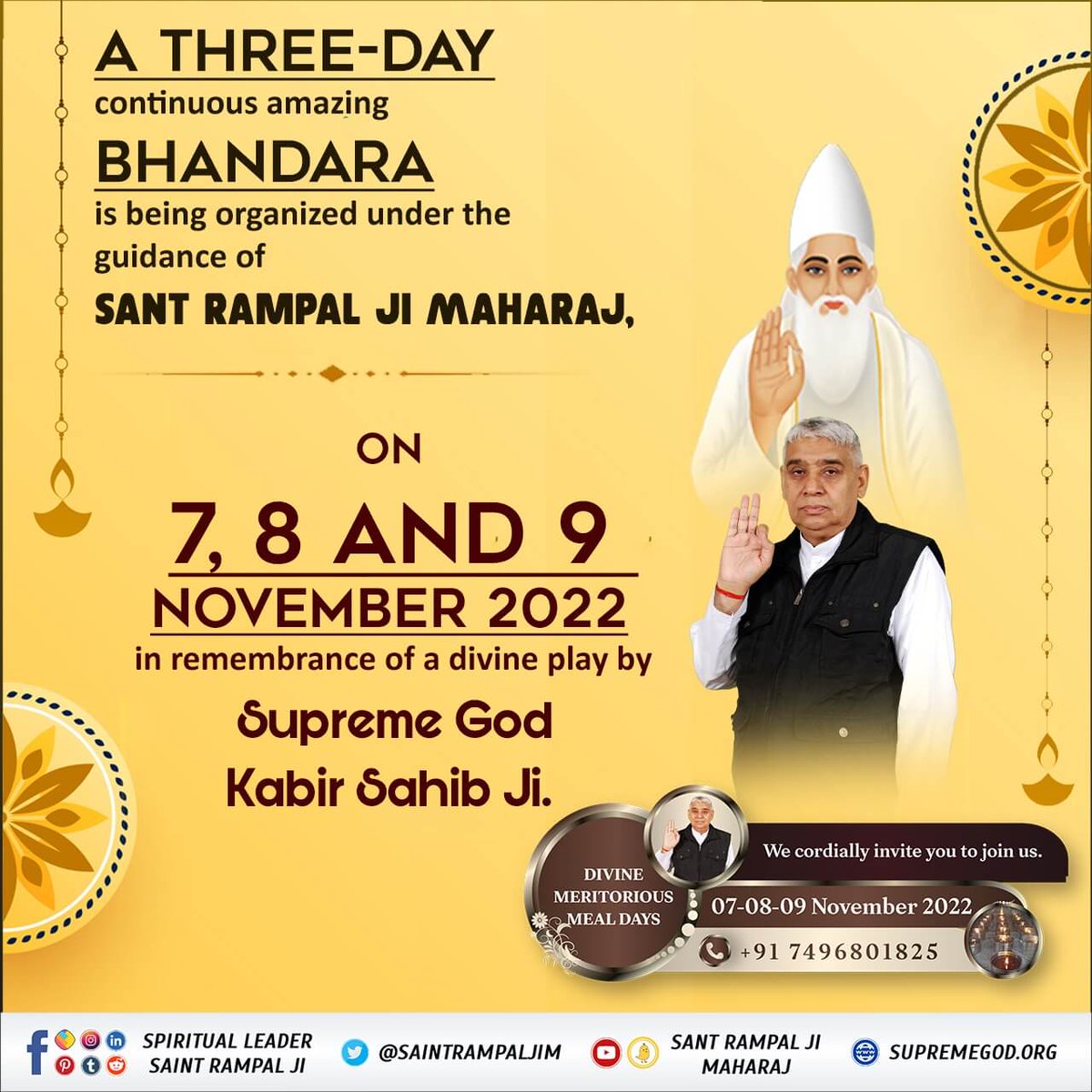 We invite you all to attend the most amazing Divine Bhandara By Sant Rampal Ji Maharaj.
- #दिव्यधर्मयज्ञदिवस_पर_निमंत्रण