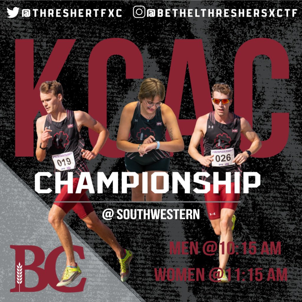 ThresherTFXC's tweet photo. The time has come! KCAC Championship Meet. 
🏃🏼‍♂️Men 10:15
🏃🏼‍♀️Women 11:15
#ComeRollWithUs #RollOn https://t.co/hMNN26UM5Q