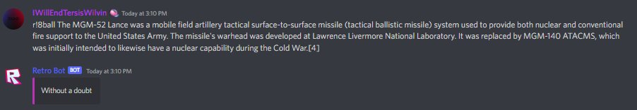 Retro Bot 8Ball Answers tweet media