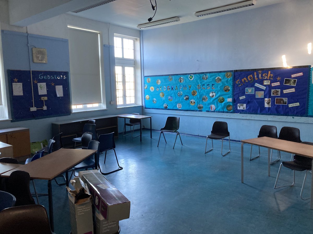 BCHSGeography's tweet photo. 202, 204 and The office all packed up and moved, ready for phase 8,9,10 of the ⁦@BCHSupdates⁩ £27million refurb and rebuild. Looking forward to late 2023 and being back in our new state of the art home! https://t.co/7aCZwDIKbj